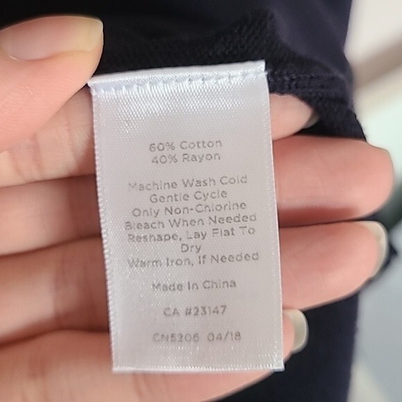 Talbots Navy Cotton Blend Long Sleeve Cardigan Sz Extra Small - Picture 3 of 8